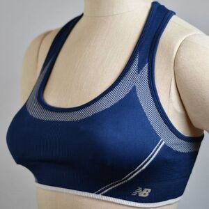 New Balance Dark Blue and White Sports Bra , Size M
